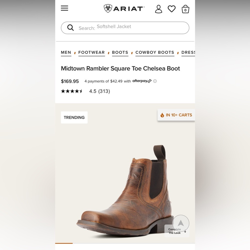 Ariat Midtown Rambler Square Toe Chelsea Boot